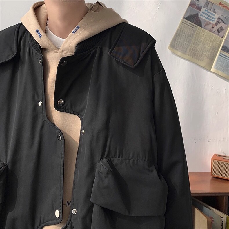 美式复古不规则飞行员棒球服外套男休闲工装棉衣夹克,男装棉衣,星座218-1（原230）