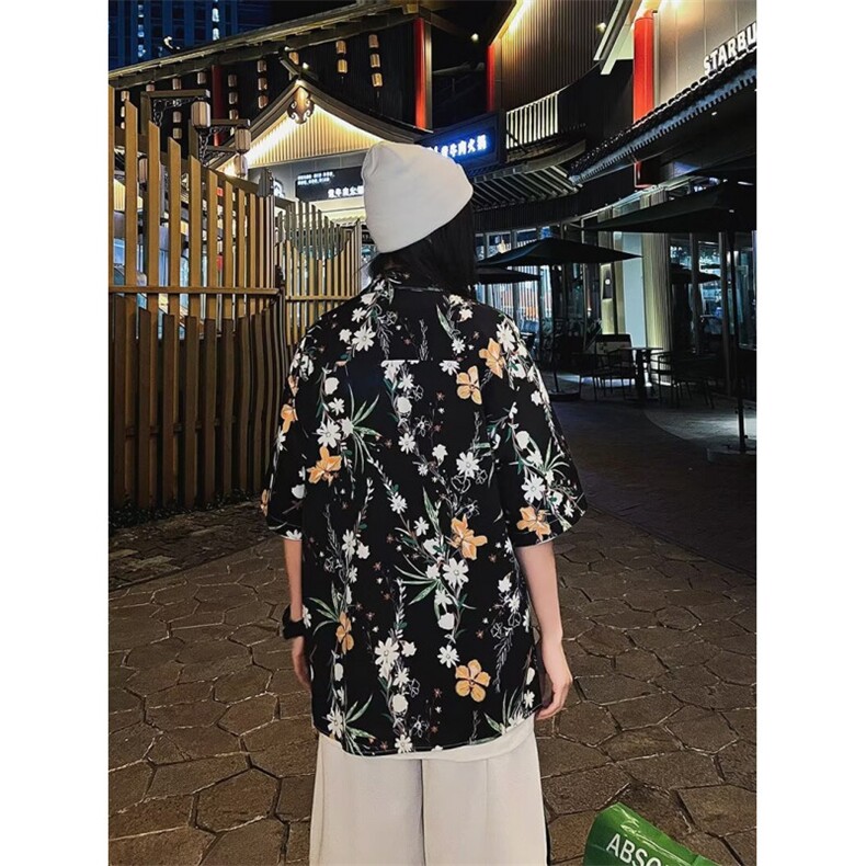 夏季男女冰丝衬衣短袖花色百搭潮流衬衫,男装衬衫,星座1013