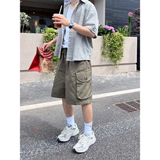 港风大码宽松休闲裤短裤工装裤五分裤A014-DY2373-P45控58，男装休闲裤，电商A014