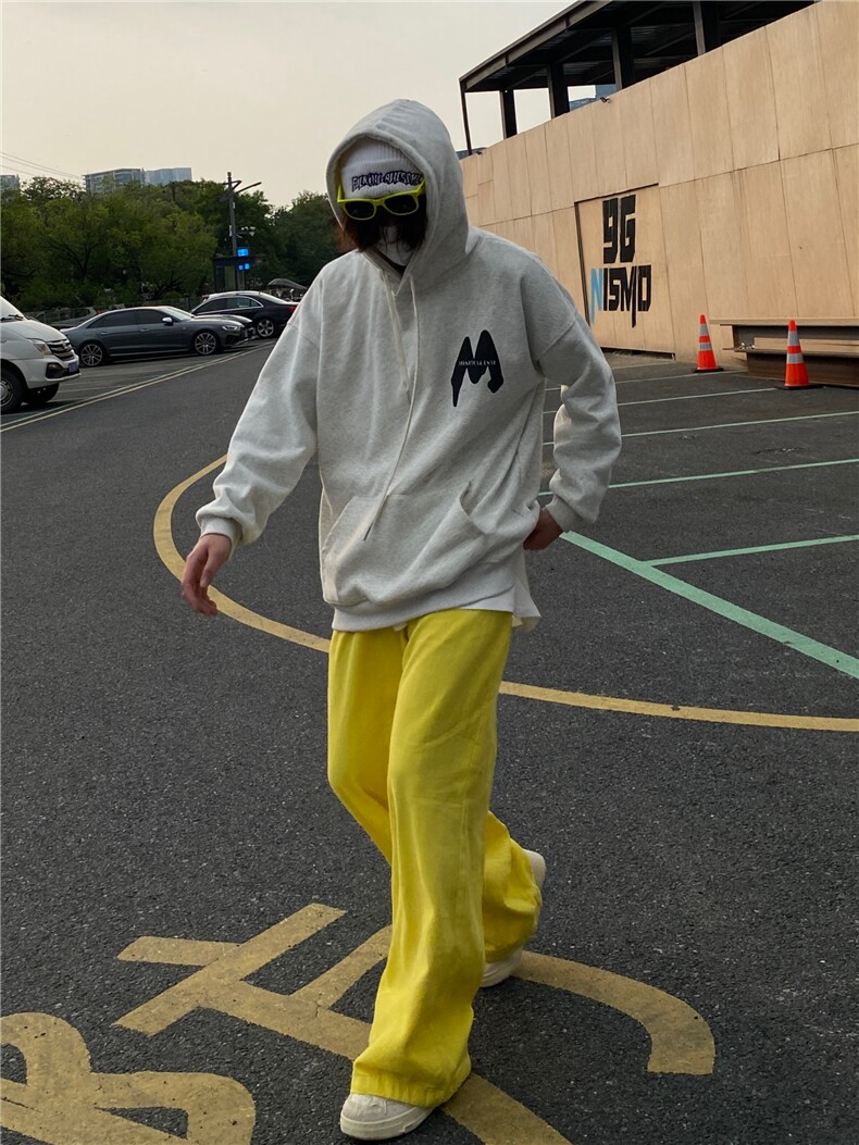 多巴胺穿搭黄色休闲裤宽松裤子男KZA413-P55,男装休闲裤,星座1007（原301D）