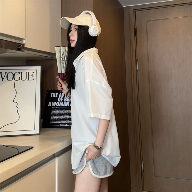 港风大码美式vibe潮牌痞帅翻领五分袖衬衫XZ213-CS8808-P45控58,男装T恤,星座213
