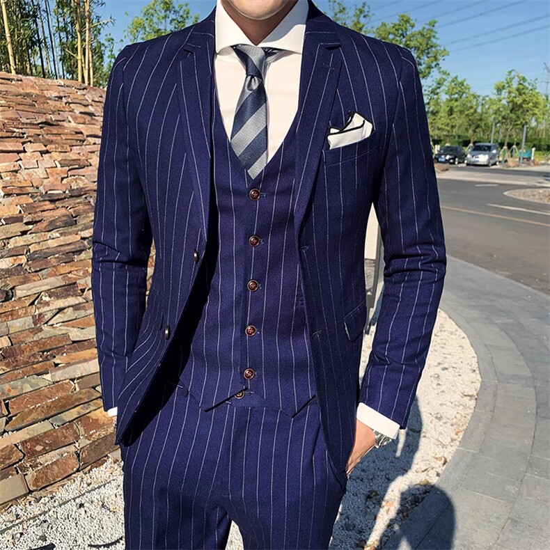 商务修身礼服男装西服套装西装三件套W6388-P285图片