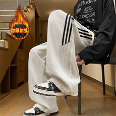 加绒休闲裤男秋冬新款港风宽松华棉复合奥利绒卫裤JR098-P55，男装休闲裤，星座214-3