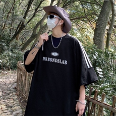 电商DSA028-DT23X01棉P38港风短袖T恤潮流宽松休闲上衣，男装T恤，电商A028