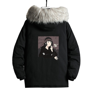 MM48122-P130 冬季大毛领衣男士大码加厚袄男服 网格挂拍图片