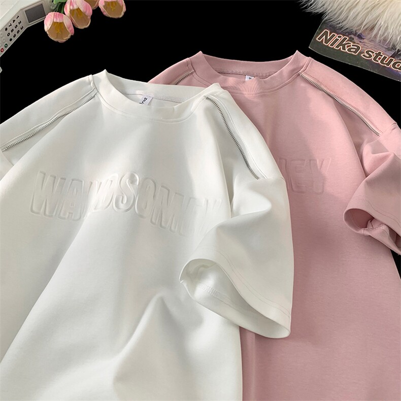 钢印曼巴棉拉链280克短袖宽松大码T恤TT8313特p35控59，男装T恤，星座804-1