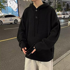 美式连帽针织衫男秋冬季潮流慵懒风毛衣宽松休闲线衣外套M6515，男装针织衫/毛衣，星座1116A-1（原606A）