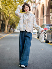 刺绣羽绒服女重工钉珠短外套2025冬新款轻薄绒盘扣上衣，女装羽绒服，韩蜜菓