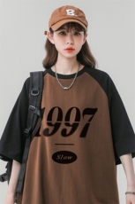 中性风23新款夏季时尚百搭宽松圆领字母印花短袖T恤DT457P40控58，男装T恤，A247A