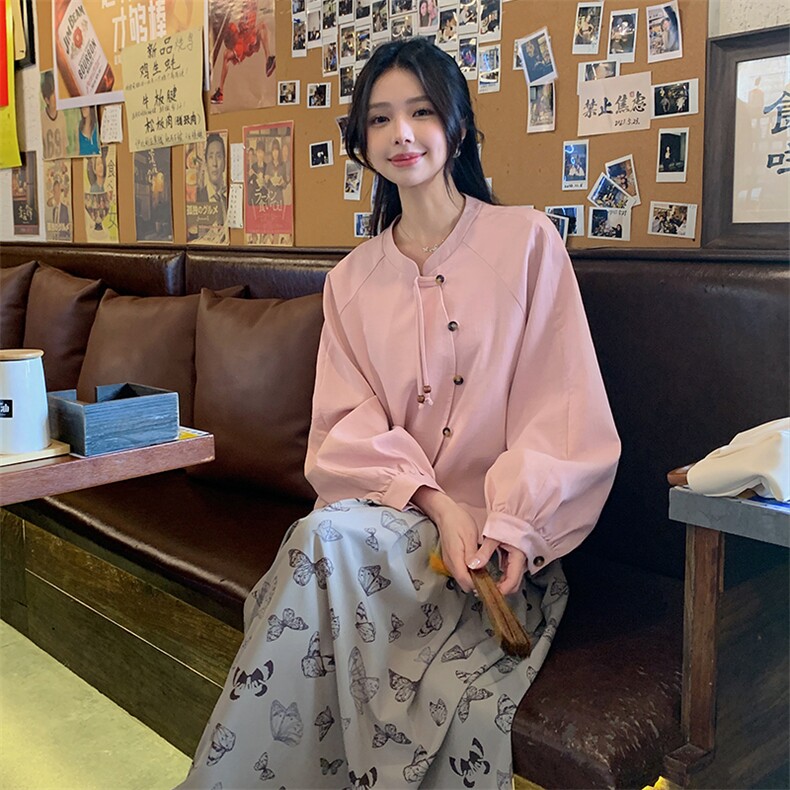 新中式国风粉色套装裙女秋季新款轻熟气质高级感穿搭半身裙两件套,女装套装/套裙,2D080