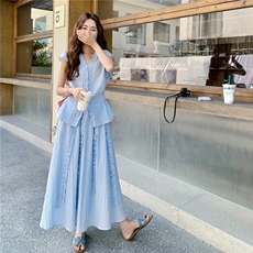 【新款现货】设计感木耳边套装2C213-2502-P155-K228，女装套装/套裙，2C213