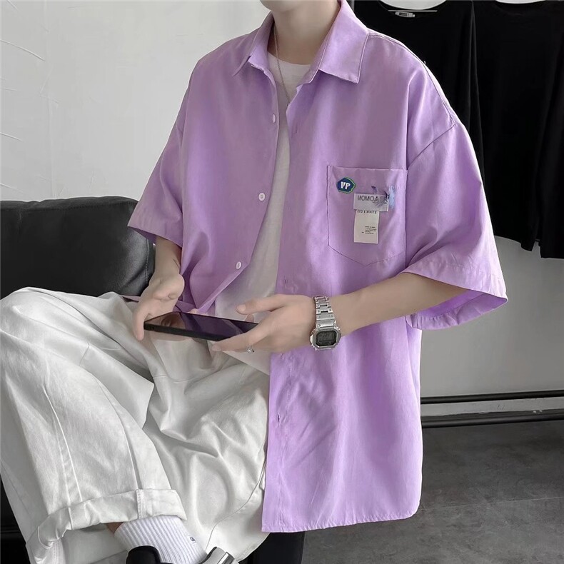短袖衬衫春款男港风潮流H11P28，男装衬衫，星座1116-2