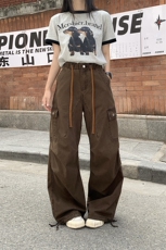 美式hiphop工装裤男女2026春夏宽松阔腿拖地裤休闲长裤YD9002-P75，男装牛仔裤，星座509