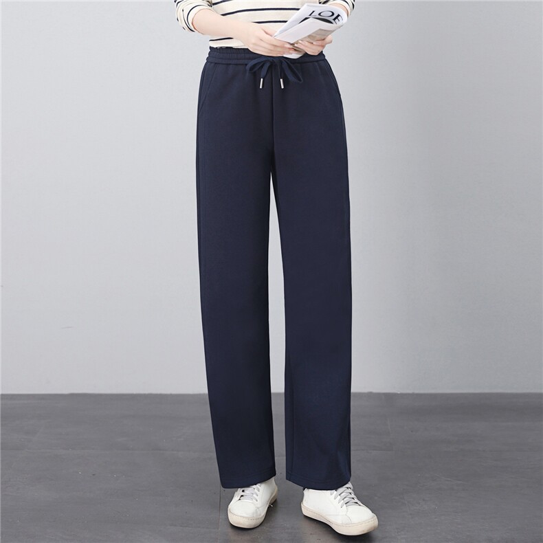 长期有货休闲裤女2026年春秋新款中年妈妈宽松大码松紧腰直筒卫裤，女装休闲裤，璐依舞