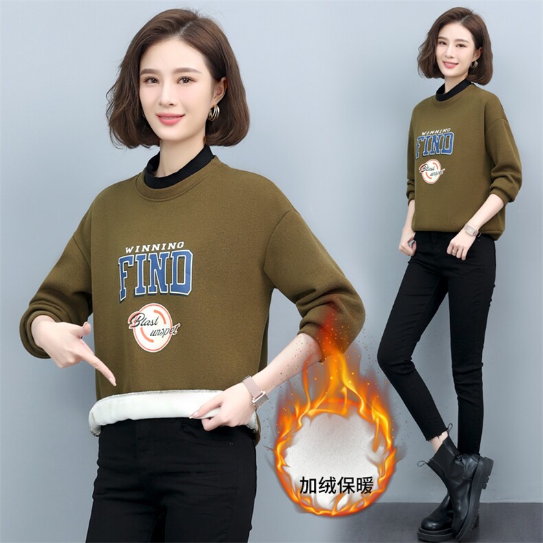 2022年秋季新款半高领卫衣女长袖宽松显瘦韩版休闲T恤打底衫棉，女装卫衣/绒衫，简韵佳