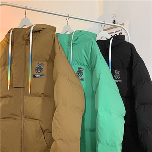 港风 新品 小熊加厚宽松连帽面包服棉衣外套情侣装棉服G1033 P128图片