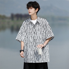 8XL-M花衬衫男款短袖夏季冰丝薄款花衬衣大码寸衫外套DC28013P38，男装T恤，电商B312