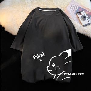 xZ116-T6007-p25-控39  华夫格男潮牌美式情t恤男夏季纯棉印花图片