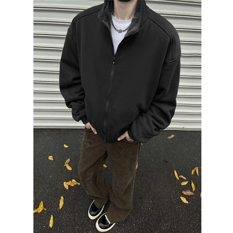 黑墙风7百搭复古剪裁解构设计加绒加厚重磅夹克外套TBMY03-P120,男装夹克,星座1315