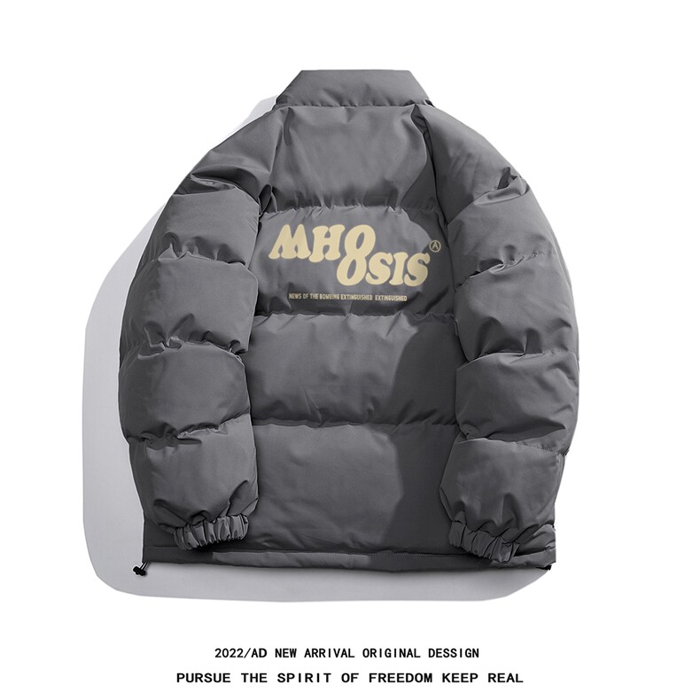 白底23冬季时尚百搭宽松字母印花潮流棉服外套MY2055P85控118,男装棉衣,电商A247-1