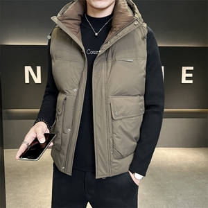男士马甲 连帽秋冬外穿羽绒服马夹韩版潮流坎肩外套M8076-P130图片