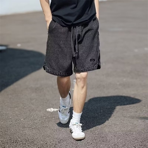 夏季高街潮牌牛仔短裤男款直筒宽松刺绣工装牛仔裤五分裤XD228图片
