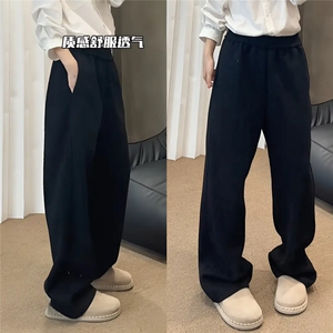 1506-1/KA2401/P61男士休闲西裤加绒加厚宽松直筒垂感裤子图片
