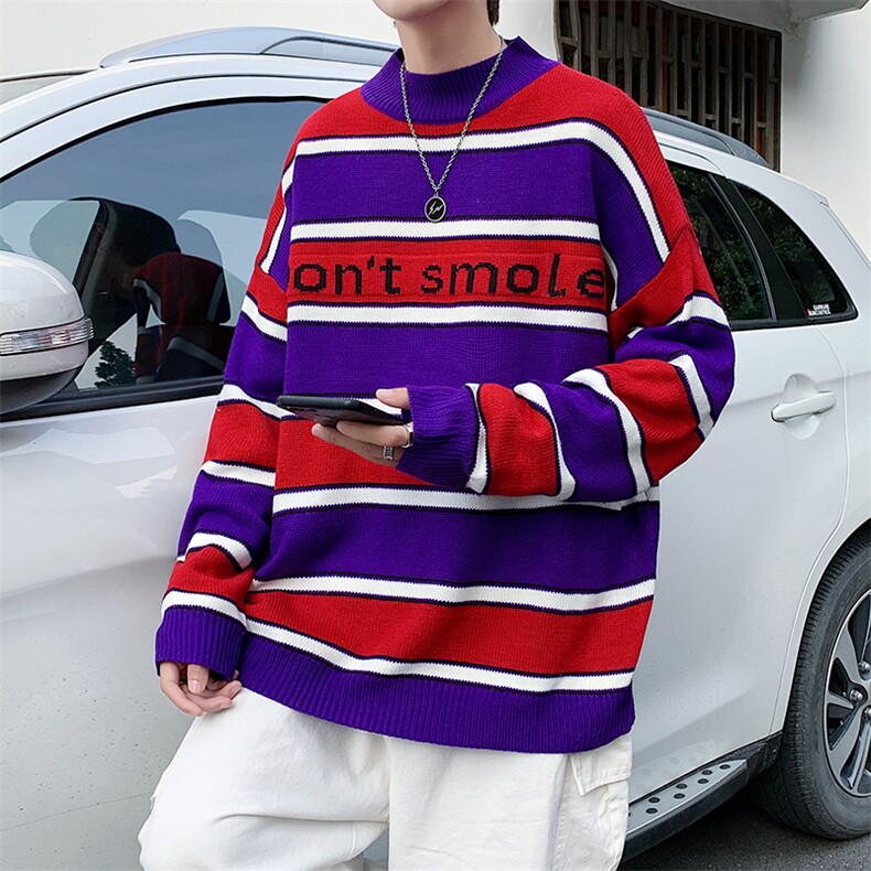 2024秋冬新款毛衣男韩版时尚休闲圆领针织衫A161-M2038-P48，男装针织衫/毛衣，电商A161-2