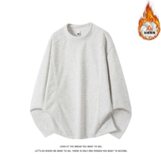 美式套头半高领加绒保暖卫衣灰色长袖加厚打底上衣TDR119-特价P26，男装T恤，电商A007