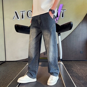 直筒牛仔裤男款今年流行潮牌休闲裤春秋百搭痞帅炸街裤子 N326图片