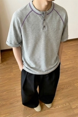 哈苏线户外运动短袖T恤撞色休闲拼接插肩上衣男X61406-TP2549，男装T恤，电商A102