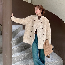 有货OVERSIZE羊羔毛皮毛一体外套2C090-8981-P185-K278，女装棉衣/棉服，2C090