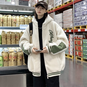 2023冬上新加绒加厚休闲棉衣羊羔绒连帽外套男女 989-P110控价158图片