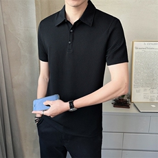 翻领polo衫男短袖2025夏季新款冰丝透气打底衫t恤男C317-1832-50，男装T恤，电商C317