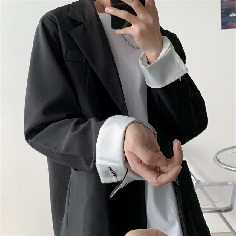 2026秋季新款外套宽松INS拼色休闲西服潮F02P75,男装西服,电商D325