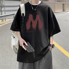 已注册/夏季外景新品纯棉圆领短袖T恤男韩版宽松体恤衫DT9687/P25，男装T恤，电商B316