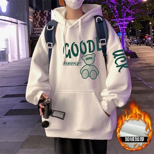 CM018P60加绒65新品重磅纯棉连帽卫衣秋冬外套印花帽衫秋冬外套图片
