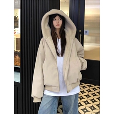 网络图J9012、原版高质量pu皮全兔绒棉服黑色杏色M-2XL，男装皮衣，星座1210-1