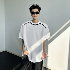 C525P35短袖t恤男夏季美式高街潮小众垫肩重磅痞帅宽松半，男装T恤，星座512-6