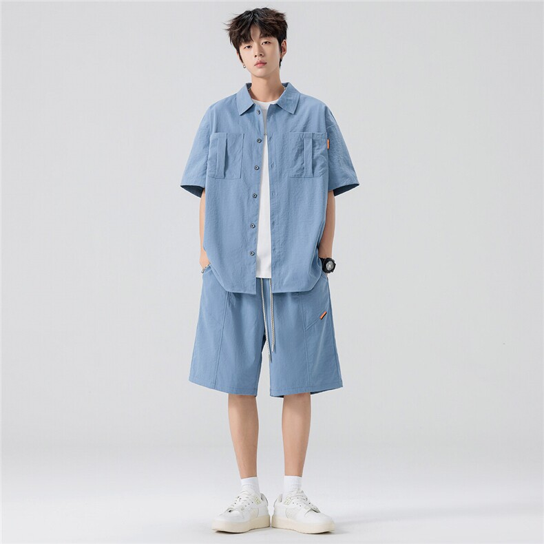 32505-P66 大码 控108 大码夏季男士休闲套装图片