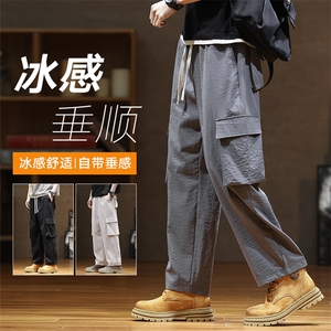 春夏新款工装休闲裤男宽松阔腿裤直筒裤CK2318-P50图片