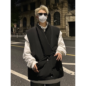 慵懒风解构设计痞帅棉衣马甲高街潮搭日常休闲复古外套HY684TP75图片