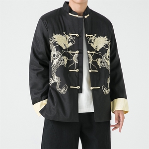 M2388^风复古刺绣唐装外套男新中式改良汉服大码文艺演出服图片