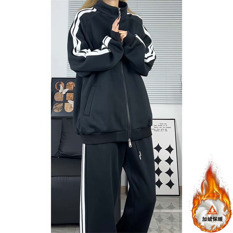 加绒加厚运动服套装W4641JR（加绒）特P53/K8579JR（加绒）特P43,男装休闲套装,电商A007