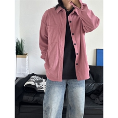 现货厚实灯芯绒衬衫男秋冬款港风宽松复古长袖衬衣CS027-P48，男装衬衫，星座301C-5