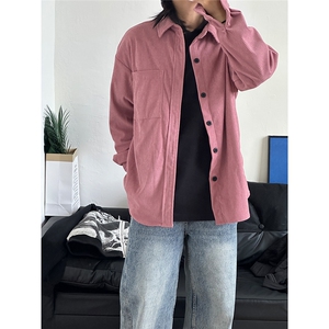 现货厚实灯芯绒衬衫男秋冬款港风宽松复古长袖衬衣CS027-P48图片