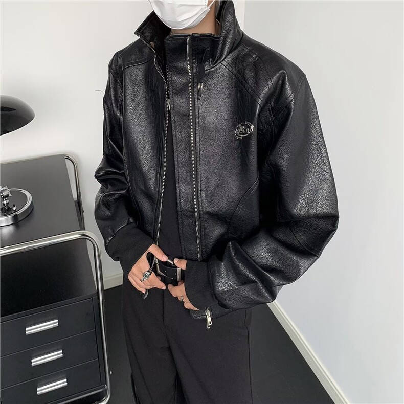 秋季新款男时尚潮外套短款皮衣JK8533P65,男装夹克,星座1116-2