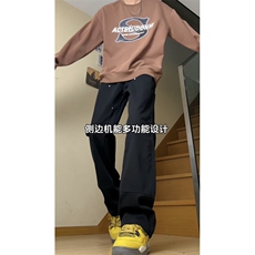 伐木裤咖啡工装美式男高街宽松直筒休闲裤cleanfit裤子GJ301P45，男装牛仔裤，电商D256-1(原A064-1)