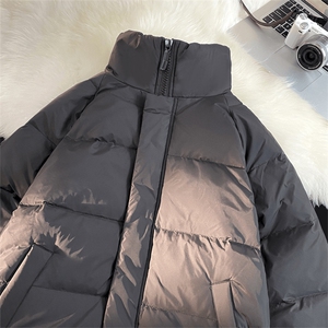 大码 能穿200斤可二开插肩袖轻薄纯色情侣学生立领标鸭绒羽绒服图片