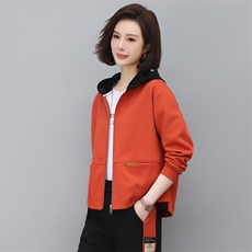 卫衣运动女2024新款品牌休闲小个子穿搭一整套春秋妈妈，女装短外套，依恋蒂丝